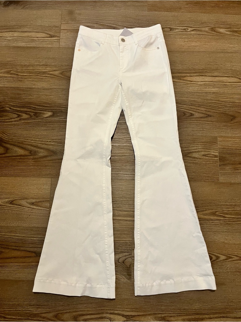 Stella McCartney White High Rise Flare Jeans Bell Bottoms Denim 27